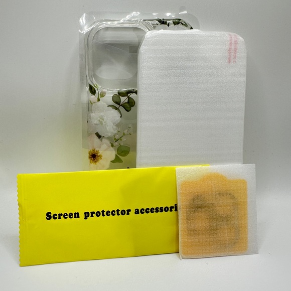 iPhone 14 Pro Blue Floral Case & Screen Protector - Picture 2 of 5